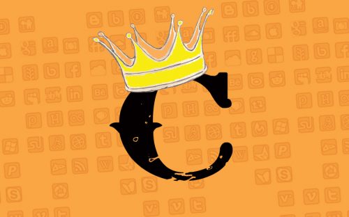 Ein C trägt eine Krone als Symbol für den Spruch: Content is King.