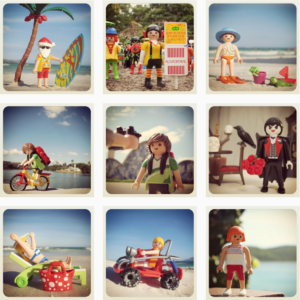 Screenshot eines Instagram Feeds in dem nur Bilder von Playmobil Figuren abgebildet sind.