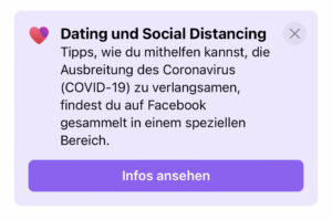 Social Distancing und Facebook Dating