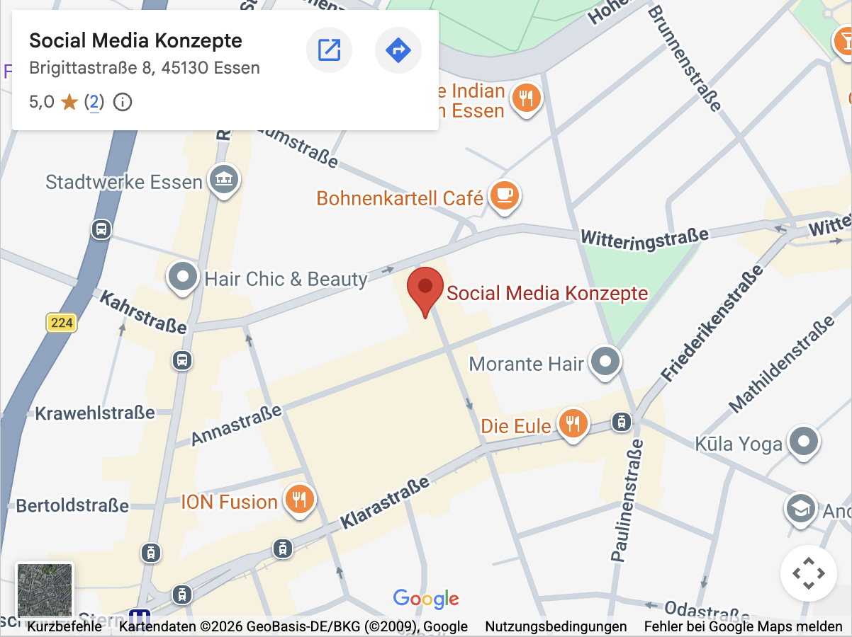 Die Agentur Social Media Konzepte auf Google Maps